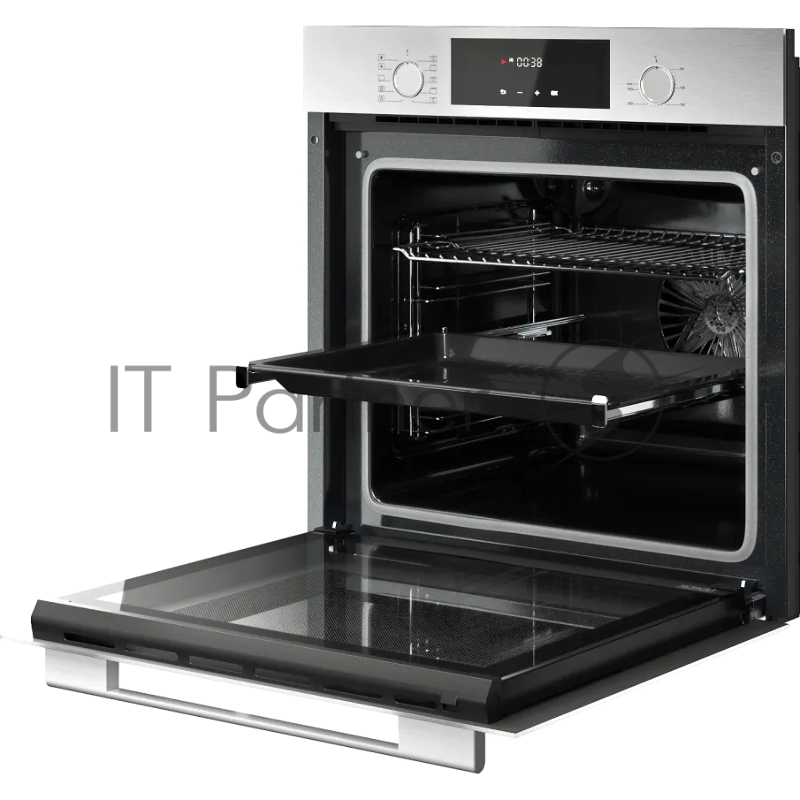 Встраиваемый духовой шкаф KUPPERSBERG HF 609 BX, High-Tech, объем 80 л, 10 режимов работы, телескопические направляющие, цифровой таймер, 2 стекла в дверце, утапливаемые переключатели, энергоэффективность А, цвет черный/нержавеющая сталь