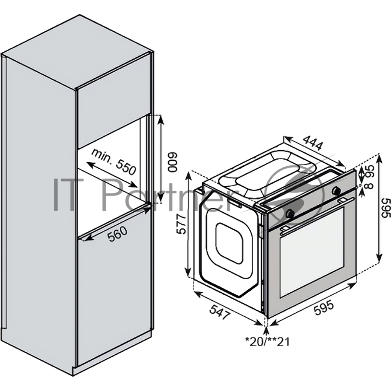 Встраиваемый духовой шкаф KUPPERSBERG HF 609 BX, High-Tech, объем 80 л, 10 режимов работы, телескопические направляющие, цифровой таймер, 2 стекла в дверце, утапливаемые переключатели, энергоэффективность А, цвет черный/нержавеющая сталь