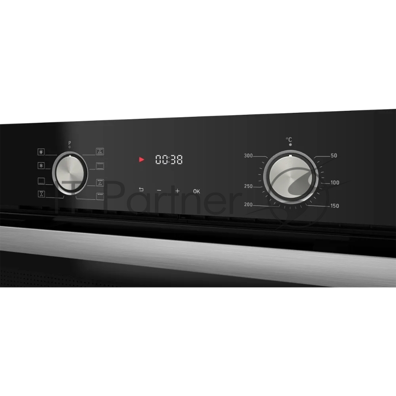 Встраиваемый духовой шкаф KUPPERSBERG HO 608 B электрический, High-Tech, 60 см, объем 80 л, 8 режимов, поворотное управление, макс. Температура 300 градусов, дисплей, таймер, цвет черный