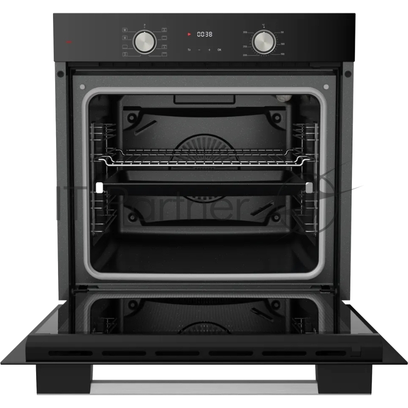 Встраиваемый духовой шкаф KUPPERSBERG HO 608 B электрический, High-Tech, 60 см, объем 80 л, 8 режимов, поворотное управление, макс. Температура 300 градусов, дисплей, таймер, цвет черный