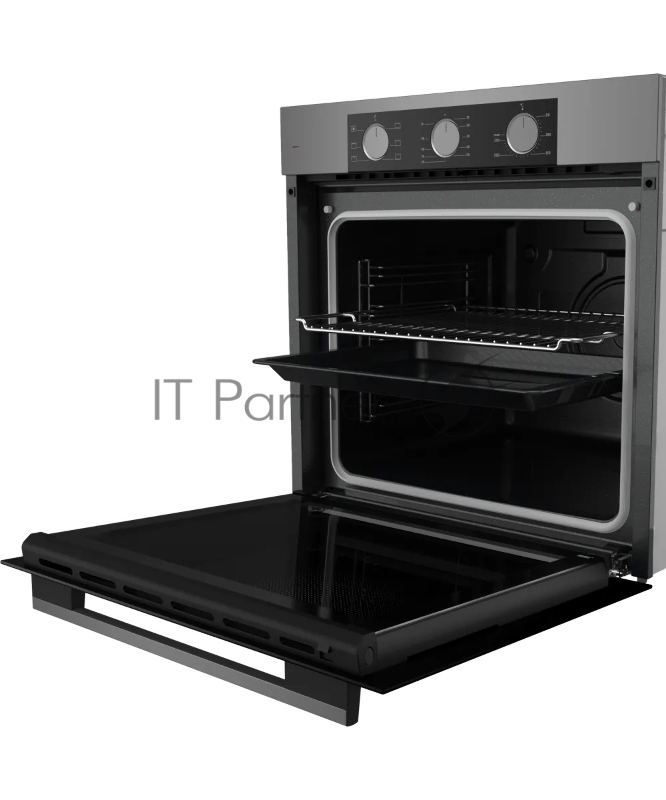 Электрический духовой шкаф Kuppersberg HF 603 GR, Поворотные переключатели, Механический таймер, Режимы работы: Нижний нагрев, Традиционный нагрев, Гриль, Макси-Гриль, Верхний нагрев, Эмаль легкой очистки, Съемная дверца, Количество стекол дверцы: 2