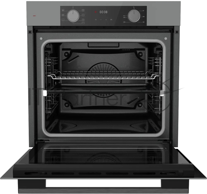 Электрический духовой шкаф Kuppersberg HF 608 GR, Поворотные переключатели, Цифровой таймер, Режимы работы: Нижний нагрев, Традиционный нагрев, Верхний нагрев с конвекцией, Разморозка, Верхний нагрев, Традиционный нагрев с конвекцией, Эмаль легкой оч