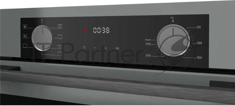 Электрический духовой шкаф Kuppersberg HF 608 GR, Поворотные переключатели, Цифровой таймер, Режимы работы: Нижний нагрев, Традиционный нагрев, Верхний нагрев с конвекцией, Разморозка, Верхний нагрев, Традиционный нагрев с конвекцией, Эмаль легкой оч