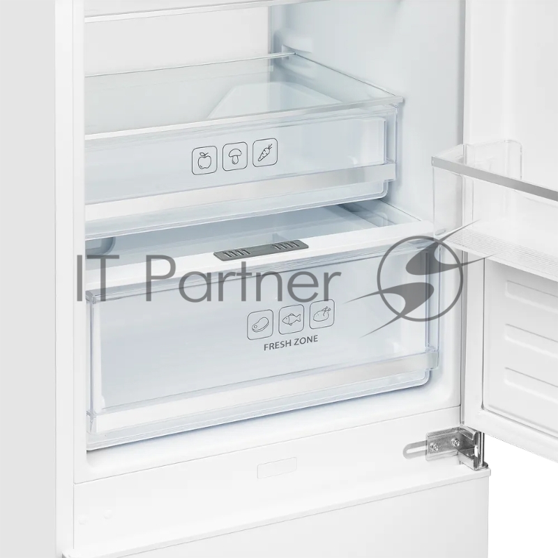 Встраиваемый холодильник Kuppersberg RBN 1760, High-Tech, объем 237 л, скользящий фасад, электронное управление, No Frost, антибактериальный пластик, звуковой сигнал при открытой дверце, перенавешиваемые двери, LED освещение, уровень шума 41 дБ, энер