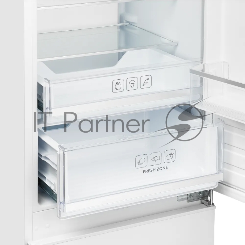 Встраиваемый холодильник Kuppersberg RBN 1960, High-Tech, объем 267 л, скользящий фасад, электронное управление, No Frost, антибактериальный пластик, звуковой сигнал при открытой дверце, перенавешиваемые двери, LED освещение, уровень шума 41 дБ, энер