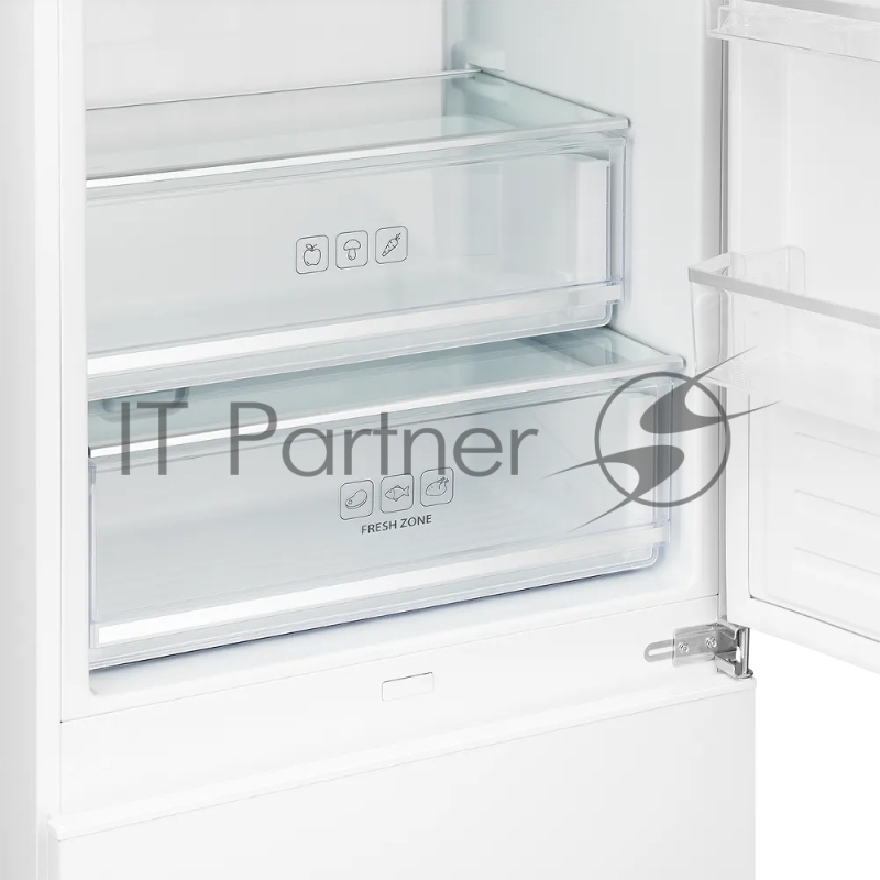 Встраиваемый холодильник Kuppersberg RBN 1970, High-Tech, объем 341 л, скользящий фасад, электронное управление, No Frost, антибактериальный пластик, звуковой сигнал при открытой дверце, перенавешиваемые двери, LED освещение, уровень шума 41 дБ, энер