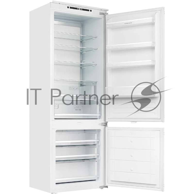 Встраиваемый холодильник Kuppersberg RBN 1970, High-Tech, объем 341 л, скользящий фасад, электронное управление, No Frost, антибактериальный пластик, звуковой сигнал при открытой дверце, перенавешиваемые двери, LED освещение, уровень шума 41 дБ, энер
