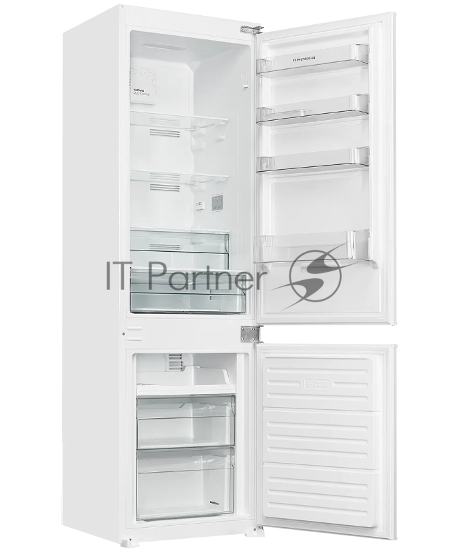 Встраиваемый холодильник Kuppersberg RBN 1763, полезный объем 233 л, сенсорное управление, полезный объем морозильной камеры 63 л, No Frost, LED подсветка, перенавешиваемые двери, суперзаморозка, отсек для овощей, цвет белый