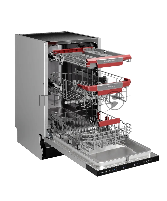 Встраиваемая посудомоечная машина Kuppersberg GLM 4581 10 комплектов, 7 программ, 3 корзины, конденсационная сушка, автоматическое открывание двери, луч на полу, полная защита от протечек, коллекция High-Tech, индикатор отсутствия воды, отображение в