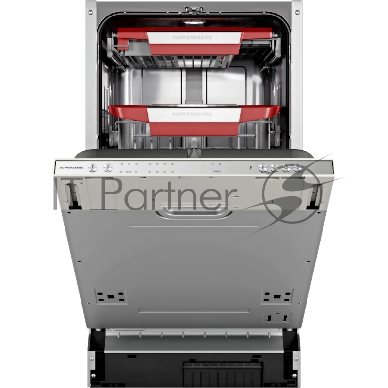 Встраиваемая посудомоечная машина Kuppersberg GIM 4592 High-Tech, 45 см, 10 комплектов, 7 программ, 3 корзины, конденсационная сушка, луч на полу, полная защита от протечек, индикатор отсутствия соли и ополаскивателя, отображение времени мытья, кнопо