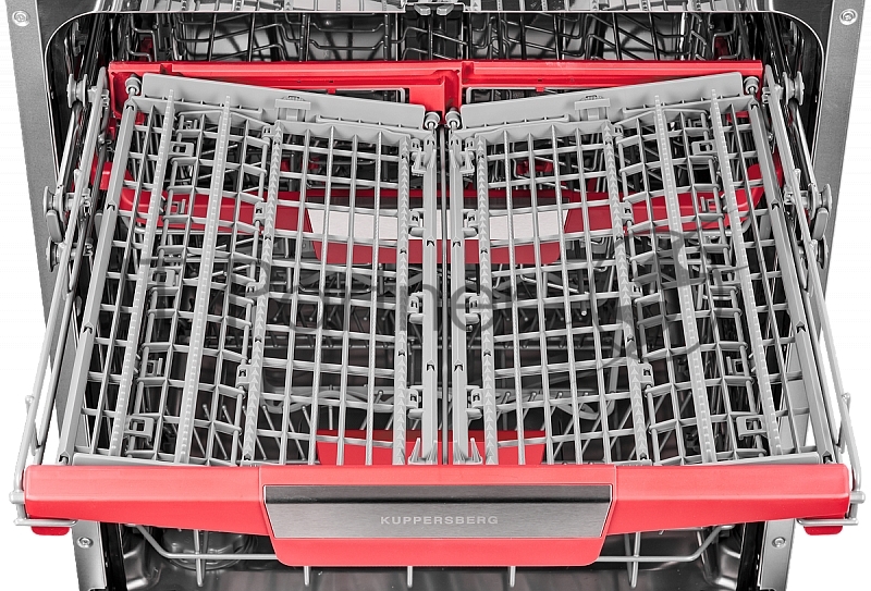 Встраиваемая посудомоечная машина Kuppersberg GLM 6075 Полноразмерная, Полностью встраиваемая, количество корзин: 3, регулируемая по высоте верхняя корзина (лифт), дополнительная подставка для бокалов, ширина 60 см, 14 комплектов, электронное управле