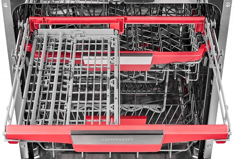 Встраиваемая посудомоечная машина Kuppersberg GLM 6075 Полноразмерная, Полностью встраиваемая, количество корзин: 3, регулируемая по высоте верхняя корзина (лифт), дополнительная подставка для бокалов, ширина 60 см, 14 комплектов, электронное управле