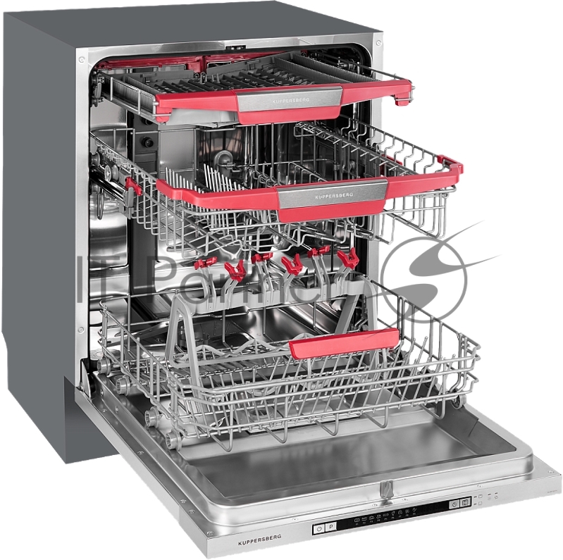 Встраиваемая посудомоечная машина Kuppersberg GLM 6075 Полноразмерная, Полностью встраиваемая, количество корзин: 3, регулируемая по высоте верхняя корзина (лифт), дополнительная подставка для бокалов, ширина 60 см, 14 комплектов, электронное управле