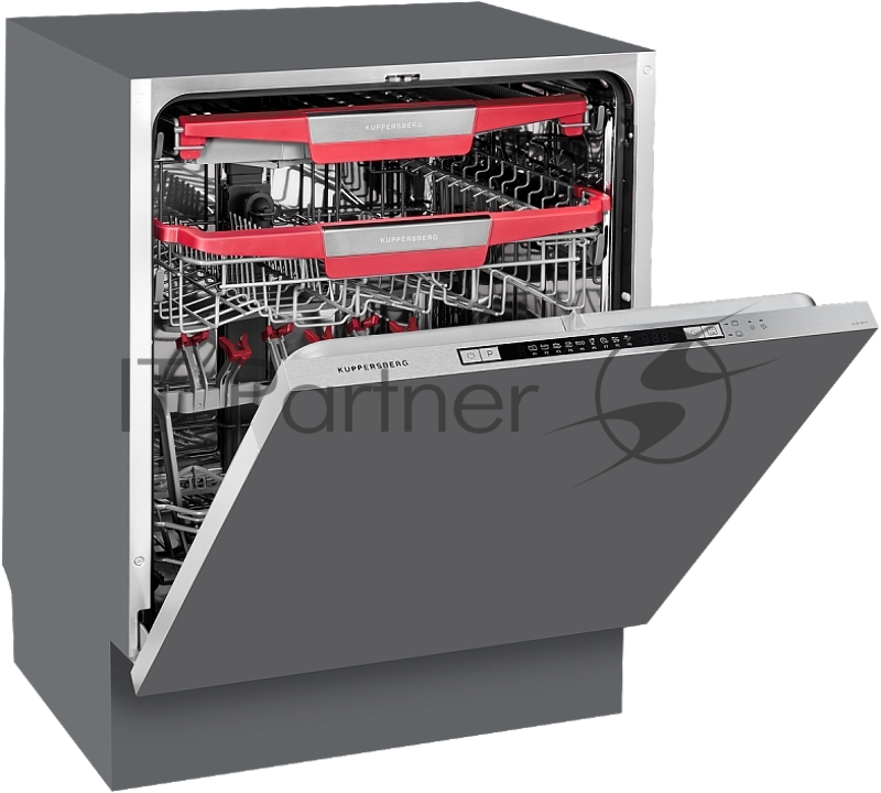 Встраиваемая посудомоечная машина Kuppersberg GLM 6075 Полноразмерная, Полностью встраиваемая, количество корзин: 3, регулируемая по высоте верхняя корзина (лифт), дополнительная подставка для бокалов, ширина 60 см, 14 комплектов, электронное управле