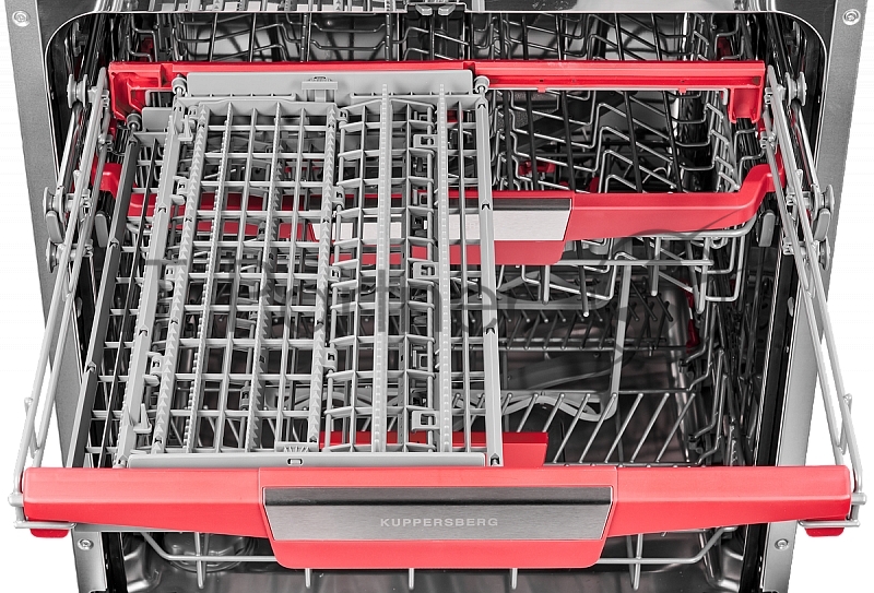 Встраиваемая посудомоечная машина Kuppersberg GLM 6075 Полноразмерная, Полностью встраиваемая, количество корзин: 3, регулируемая по высоте верхняя корзина (лифт), дополнительная подставка для бокалов, ширина 60 см, 14 комплектов, электронное управле