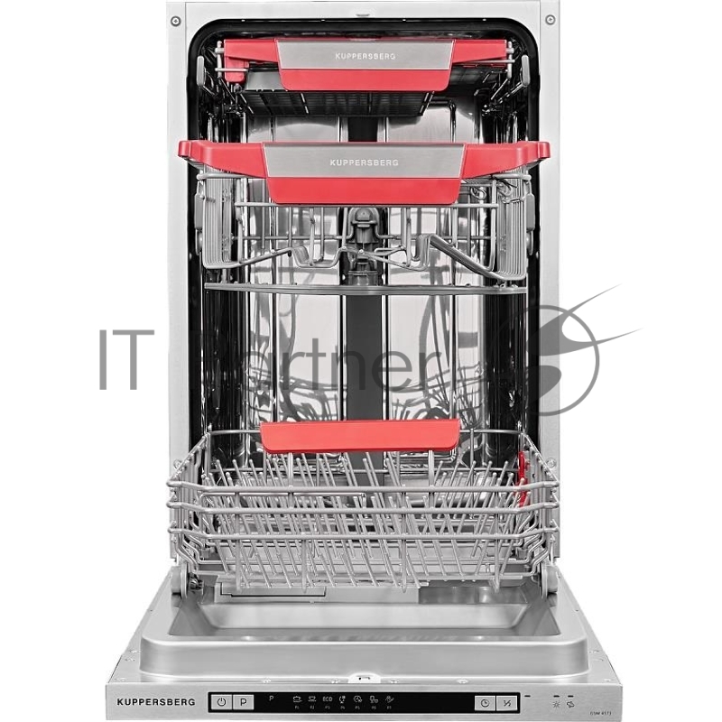 Встраиваемая посудомоечная машина Kuppersberg GSM 4573 Узкая, 45 см, полностью встраиваемая, 10 комплектов, управление электронное/кнопочное, отсрочка старта 1-24 ч, 7 программ, 3-я корзина для столовых приборов, 47 дБ, расход 9 л, 1/2 загрузка, энер