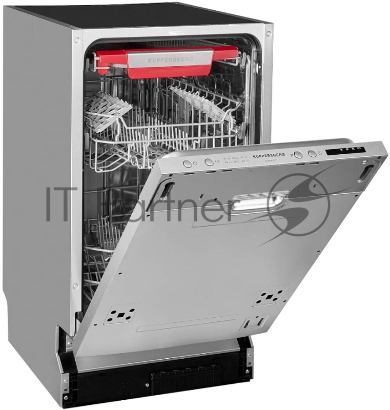 Встраиваемая посудомоечная машина Kuppersberg GLM 4537 Узкая, Полностью встраиваемая, ширина 45 см, 10 комплектов, луч на полу, 3 корзины, 6 программ, 6 температурных режимов , загрузка 1/2, А++