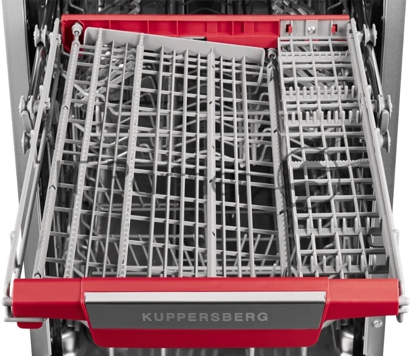 Встраиваемая посудомоечная машина Kuppersberg GLM 4537 Узкая, Полностью встраиваемая, ширина 45 см, 10 комплектов, луч на полу, 3 корзины, 6 программ, 6 температурных режимов , загрузка 1/2, А++