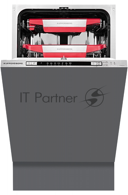 Встраиваемая посудомоечная машина Kuppersberg GLM 4575 Узкая, Полностью встраиваемая, ширина 45 см, 11 комплектов,внутреннее освещение,электронное управление, цифровой дисплей, 7 программ, 7 температурных режимов, дополнительная подставка под бокалы