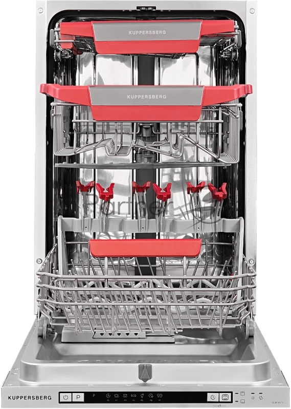 Встраиваемая посудомоечная машина Kuppersberg GLM 4575 Узкая, Полностью встраиваемая, ширина 45 см, 11 комплектов,внутреннее освещение,электронное управление, цифровой дисплей, 7 программ, 7 температурных режимов, дополнительная подставка под бокалы