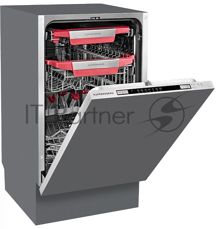 Встраиваемая посудомоечная машина Kuppersberg GLM 4575 Узкая, Полностью встраиваемая, ширина 45 см, 11 комплектов,внутреннее освещение,электронное управление, цифровой дисплей, 7 программ, 7 температурных режимов, дополнительная подставка под бокалы
