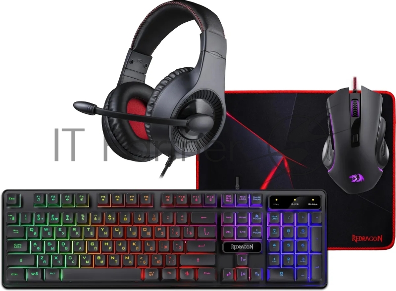 Игровой набор клавиатура + мышь + коврик + гарнитура Redragon S137 RU 72335