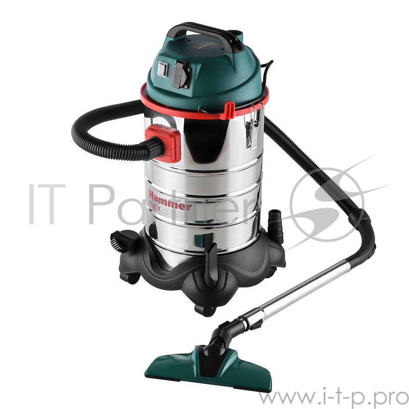 Пылесосы строительные Hammer Flex PIL30A Пылесос 181-002 196423 {для сух/вл уборки 1400Вт 30л + розетка для электроинструмента}