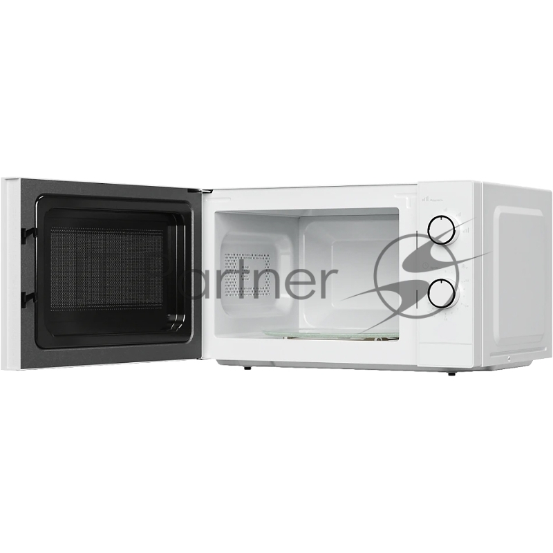 Микроволновая печь MONSHER MTW 204 Blanc, отдельностоящая, 5 уровней мощности, объем 20 л, гриль, поворотный переключатель/кнопочное управление, таймер, блокировка от детей, поворотный стол, цвет белый