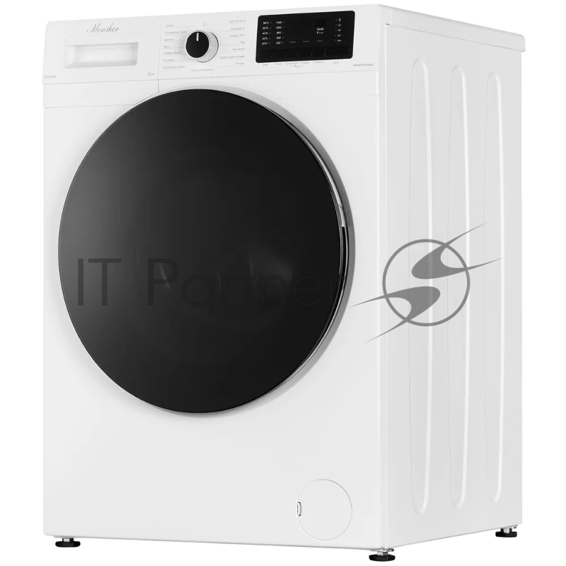 Стиральная машина MONSHER MWM 595 Blanc, High-Tech, загрузка 12 кг, 15 программ, 1400 об/мин. кнопочное/механическое управление, инверторный двигатель, отложенный старт, самодиагностика, блокировка от детей, энергоэффективность А+++, цвет белый