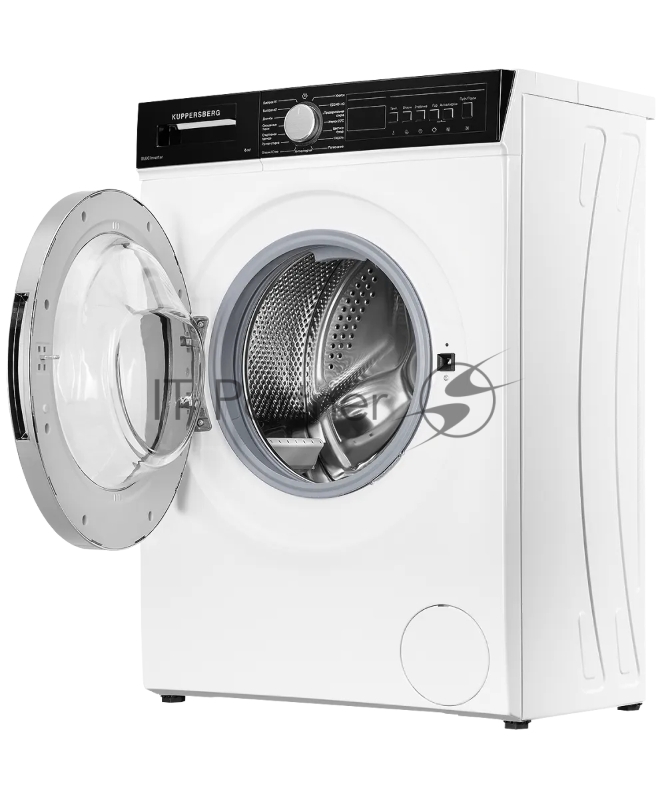 Отдельностоящая стиральная машина Kuppersberg WM 410 W, глубина 45 см, загрузка белья 6 кг, кнопочное управление, Отжим 1200 об.мин, 15 программ, Отложенный старт, Блокировка от детей, Уровень шума при стирке 50 дБ, Уровень шума при отжиме 75 дБ, Бар