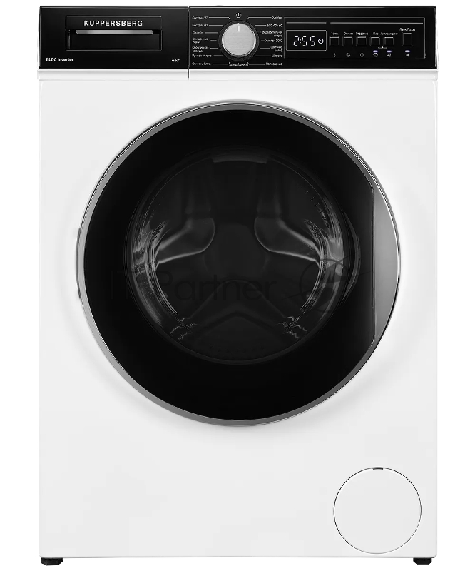 Отдельностоящая стиральная машина Kuppersberg WM 410 W, глубина 45 см, загрузка белья 6 кг, кнопочное управление, Отжим 1200 об.мин, 15 программ, Отложенный старт, Блокировка от детей, Уровень шума при стирке 50 дБ, Уровень шума при отжиме 75 дБ, Бар