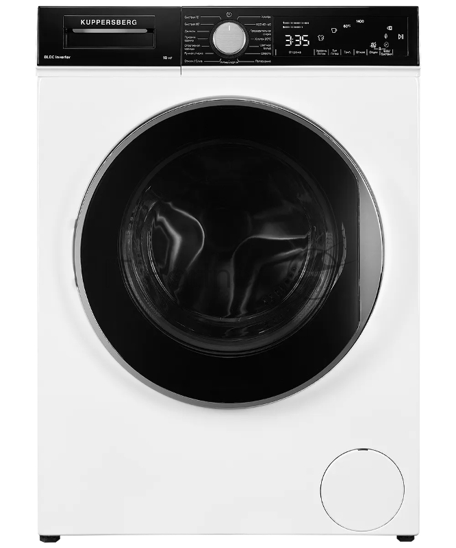 Отдельностоящая стиральная машина Kuppersberg WM 581 W, глубина 58 см, загрузка белья 10 кг, электронное управление, LED дисплей, Отжим 1400 об/мин, 15 программ: Быстрая стирка 15/60мин, Быстрая стирка 60 мин, Хлопок 20 °C, Антиаллергия, Спортивная о