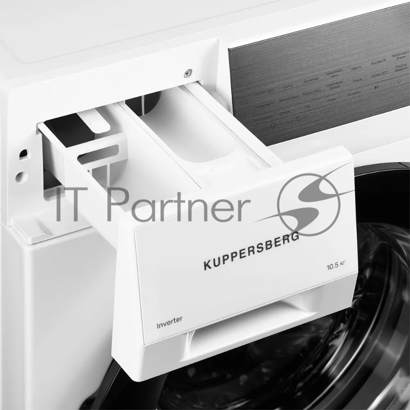 Стиральная машина KUPPERSBERG WM 610 W, High-Tech, загрузка 10.5 кг, 14 программ, 1400 об/мин. сенсорное/механическое управление, инверторный двигатель, функция пара, отложенный старт, самодиагностика, блокировка от детей, энергоэффективность А+++, ц