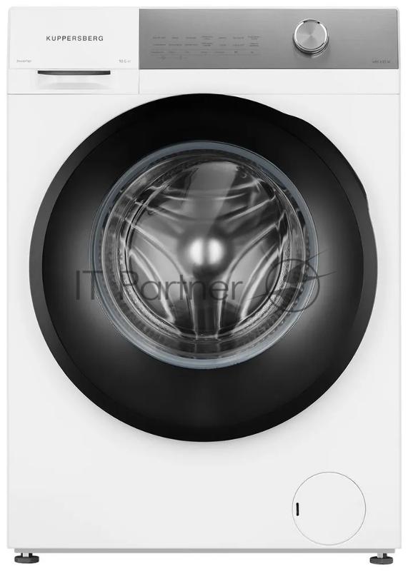 Стиральная машина KUPPERSBERG WM 610 W, High-Tech, загрузка 10.5 кг, 14 программ, 1400 об/мин. сенсорное/механическое управление, инверторный двигатель, функция пара, отложенный старт, самодиагностика, блокировка от детей, энергоэффективность А+++, ц