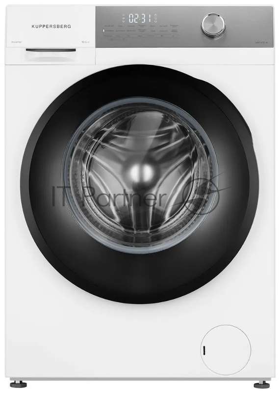 Стиральная машина KUPPERSBERG WM 610 W, High-Tech, загрузка 10.5 кг, 14 программ, 1400 об/мин. сенсорное/механическое управление, инверторный двигатель, функция пара, отложенный старт, самодиагностика, блокировка от детей, энергоэффективность А+++, ц