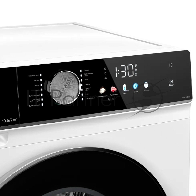 Стирально-сушильная машина KUPPERSBERG WDM 601 W, отдельностоящая, High-Tech, загрузка 10.5 кг, 12 программ, 1200 об/мин, комбинированное управление, TFT дисплей, инверторный двигатель, самодиагностика, дозагрузка белья, предварительная стирка, отлож