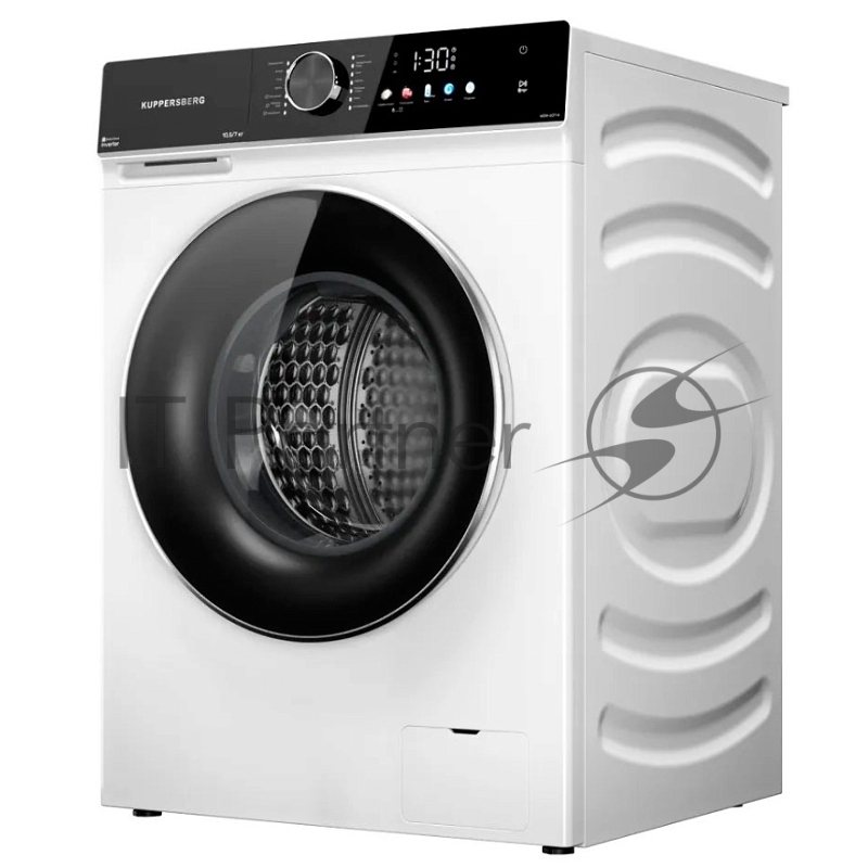 Стирально-сушильная машина KUPPERSBERG WDM 601 W, отдельностоящая, High-Tech, загрузка 10.5 кг, 12 программ, 1200 об/мин, комбинированное управление, TFT дисплей, инверторный двигатель, самодиагностика, дозагрузка белья, предварительная стирка, отлож