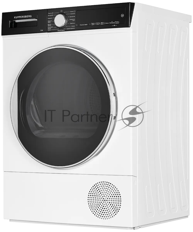 Сушильная машина Kuppersberg DM 560 W High-Tech, отдельностоящая, загрузка 8 кг, 15 программ, легкая глажка, отключение звука, блокировка от детей, сенсорное управление, энергоэффективность А+, уровень шума 65 дБ, цвет белый