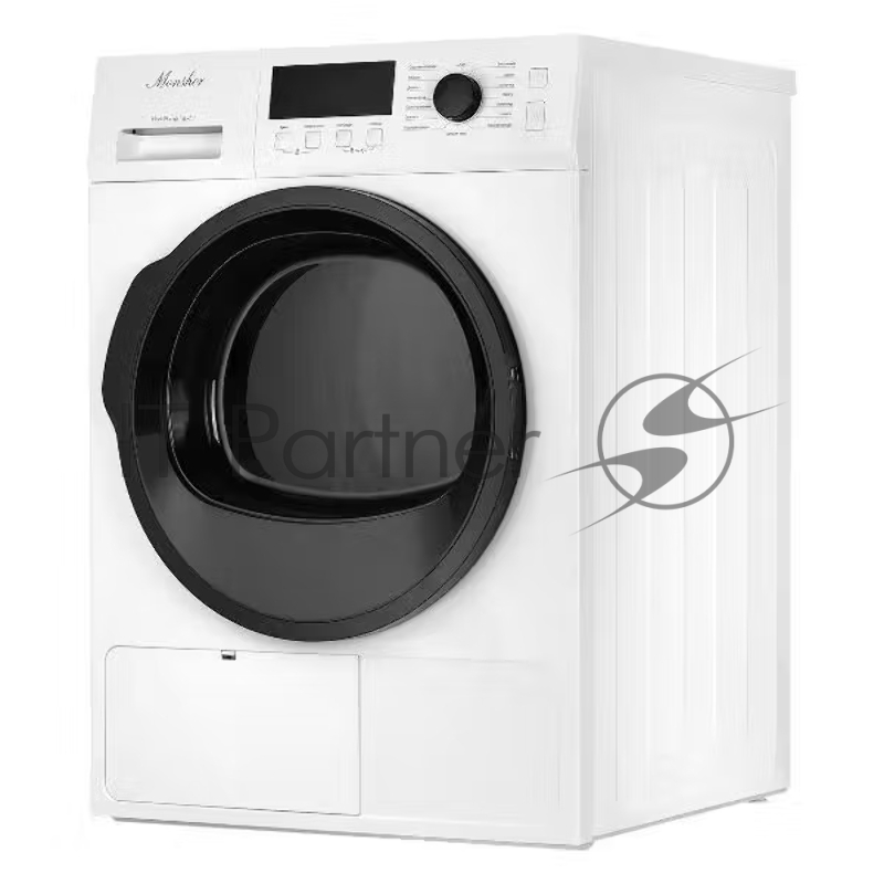 Сушильная машина MONSHER MDM 631 Blanc, High-Tech, загрузка 8 кг, 16 программ, тепловой насос, подсветка барабана, отсрочка старта, электронное управление, блокировка от детей, энергоэффективность А++, цвет белый