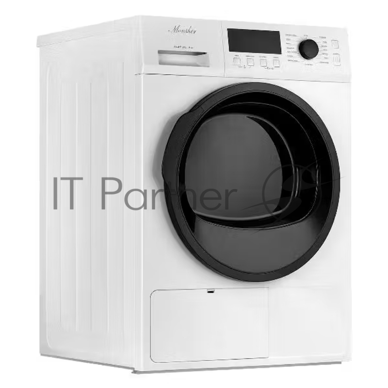 Сушильная машина MONSHER MDM 631 Blanc, High-Tech, загрузка 8 кг, 16 программ, тепловой насос, подсветка барабана, отсрочка старта, электронное управление, блокировка от детей, энергоэффективность А++, цвет белый