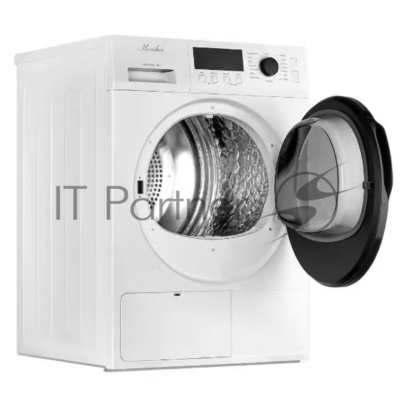 Сушильная машина MONSHER MDM 631 Blanc, High-Tech, загрузка 8 кг, 16 программ, тепловой насос, подсветка барабана, отсрочка старта, электронное управление, блокировка от детей, энергоэффективность А++, цвет белый