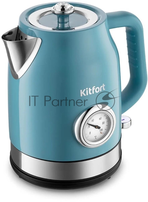 Чайник электрический Kitfort КТ-6147-2 1.7л. 2200Вт бирюзовый (корпус: нержавеющая сталь)