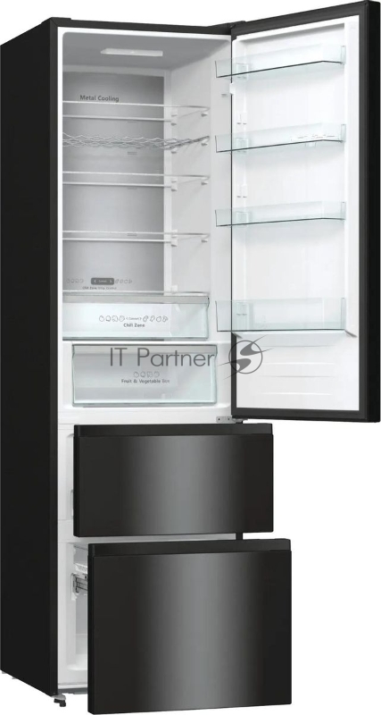 Холодильник Hisense RM469N4AFD1 двухкамерный, черный, 229/113, морозилка снизу, Total No Frost