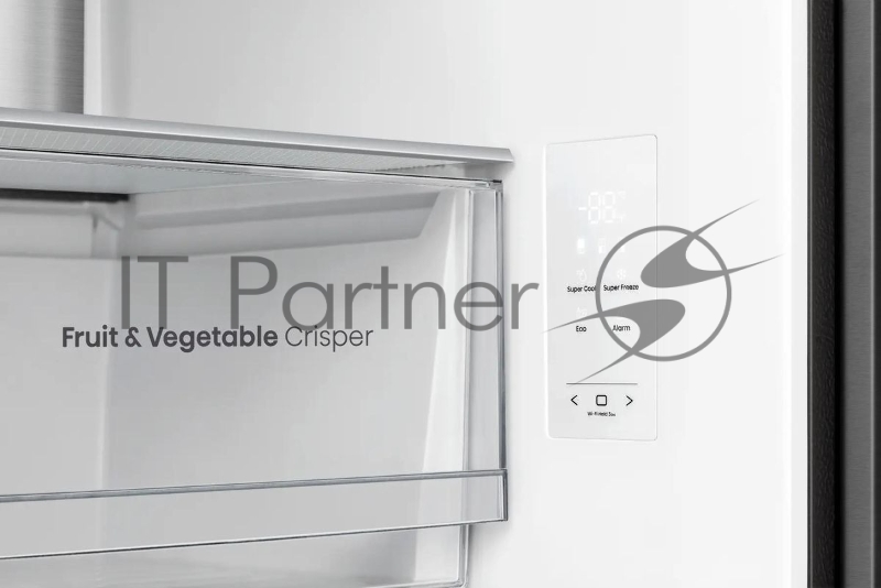 Холодильник Hisense RQ5P470SAF1 трехкамерный, черный, 331/199, морозилка снизу, Total No Frost, Side-by-Side