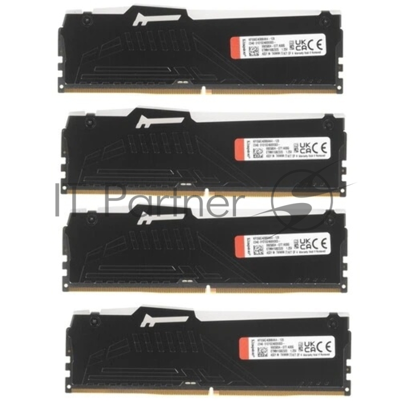 Память DDR5 4x32GB 5600MHz Kingston KF556C40BBAK4-128 Fury Beast Black RGB RTL Gaming PC5-44800 CL40 DIMM 288-pin 1.25В dual rank с радиатором Ret