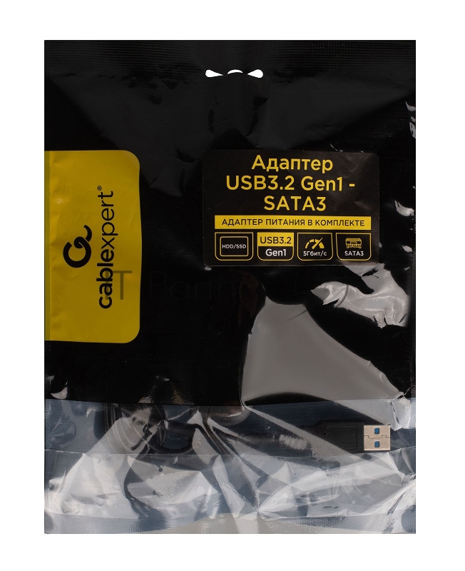 Адаптер USB3.2 Gen1 на SATA 2.5 HDD/SSD Cablexpert A-USB3-SATA3-2.5, Sata3, 5 Гбит/с, длина 0.3м, пакет