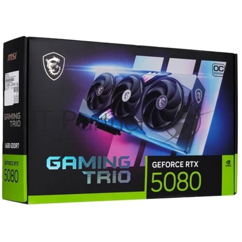 Видеокарта MSI PCI-E RTX 5080 16G GAMING TRIO NVIDIA GeForce RTX 5080 16Gb 256bit GDDR7 2700/30000 HDMIx1 DPx3 HDCP Ret