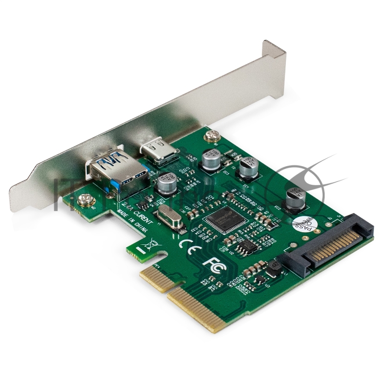 Контроллер ExeGate EXE-320-1A1C (PCI-E x4 v3.0, USB3.2 Gen2 1xType-A + 1xType-C ext., SuperSpeed+ скорость до 10 Гбит/с, разъем доп.питания, ASMedia Chipset ASM1142)