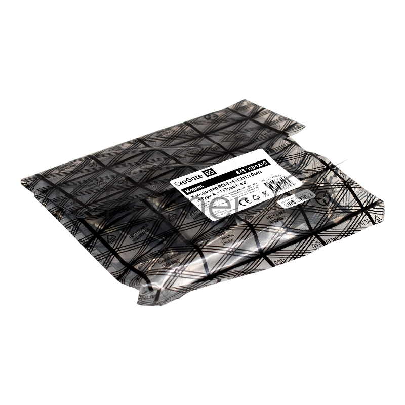 Контроллер ExeGate EXE-320-1A1C (PCI-E x4 v3.0, USB3.2 Gen2 1xType-A + 1xType-C ext., SuperSpeed+ скорость до 10 Гбит/с, разъем доп.питания, ASMedia Chipset ASM1142)