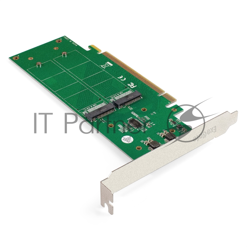 Переходник ExeGate EXE-597E4 (4 x M.2 M key -> PCI-E x16 v3.0, для установки четырех SSD M.2 2230/2242/2260/2280/22110 M key NGFF в слот PCI-E, материнская плата должна быть c функции Bifurcation PCI-E)
